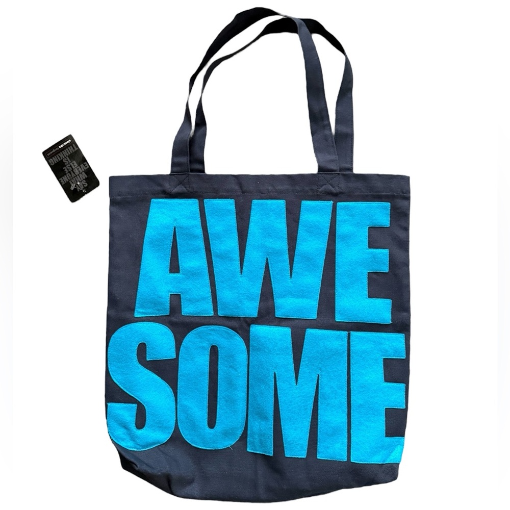 Alexandra Ferguson Navy Canvas "Awesome" Tote Bag
